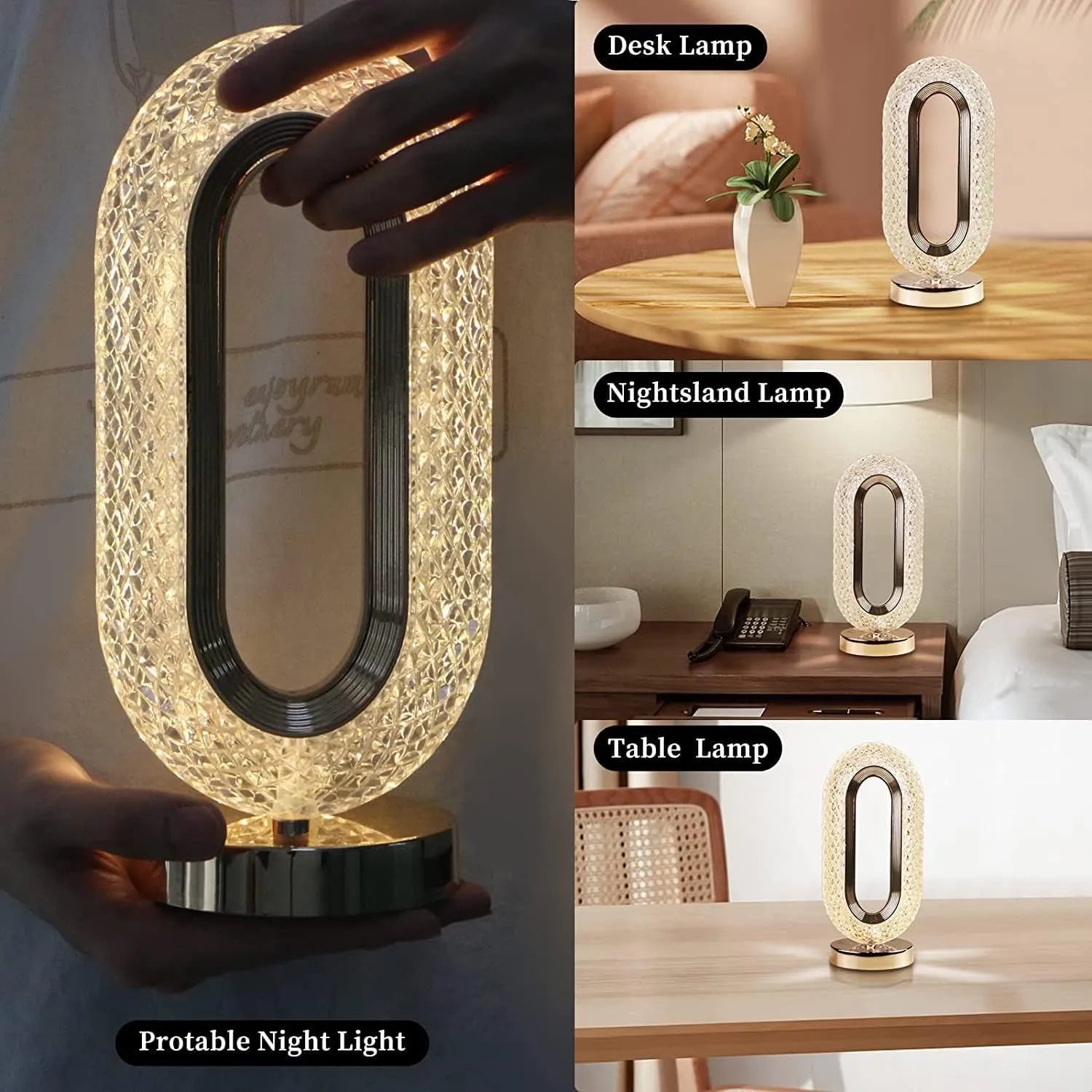 Oval Crystal Lamp